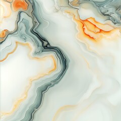 Fluid abstract design showcasing swirling lines in orange gray and white