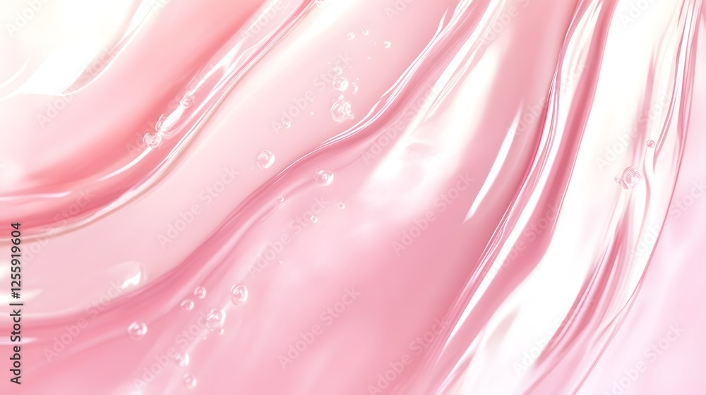 Poster Mesmerizing pastel pink fluid swirls and waves in hypnotic dynamic motion creating an enchanting ethereal and captivating background or wallpaper  The smooth silky