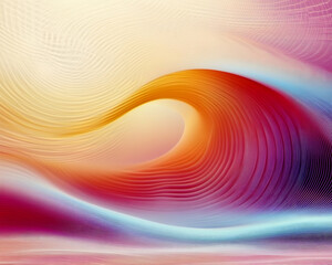 Abstract vibrant wave art for backdrop use. Lines flow and blend creating a surreal effect against a soft gradient background