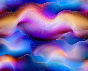 Obraz premium Abstract wave art vibrant colors flowing fluidly, creating smooth lines as background. Use as wallpaper for websites or visual content
