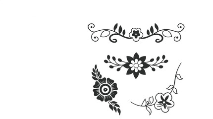 Floral design elements in vector in illustration
