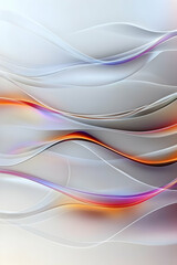 Obraz premium Abstract waves flow in white and gray, suitable for background or decoration, creating a sense of movement and fluidity, with a soothing effect