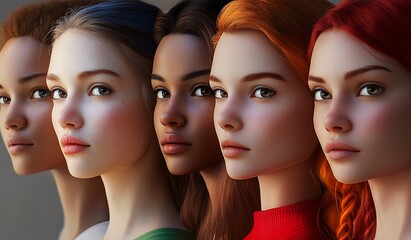 Stylish Mannequins with Unique Hair Colors and Fashionable Outfits