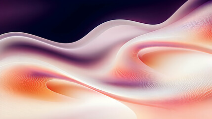 Abstract waves of white, orange, pink, and purple hues on a dark backdrop, ideal for backgrounds, presentations, or web design