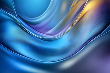 Fototapeta premium Abstract wavy background with blue, purple, gold colors, for design elements for website or presentation