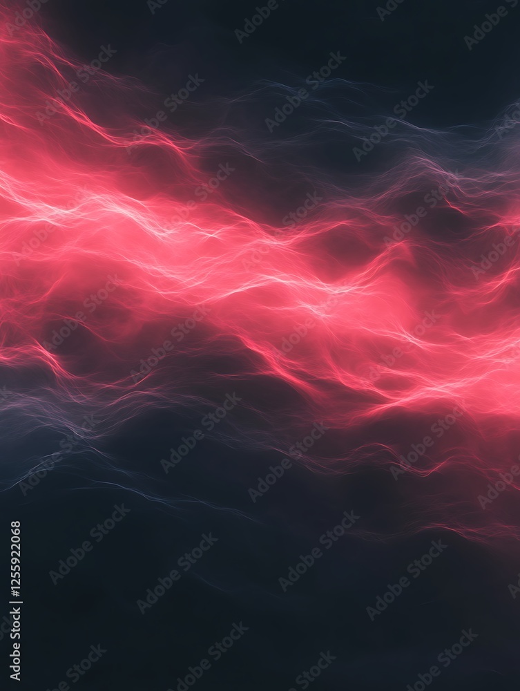 Aufkleber a vibrant abstract image featuring dynamic red and blue waves of light against a dark background, ev