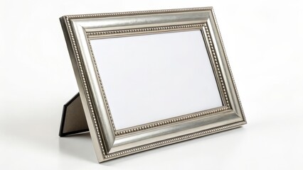 Fototapeta premium Silver Picture Frame on White Background