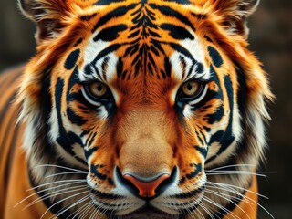 Naklejka premium Majestic Tiger Close Up Intense Gaze Wildlife Photo