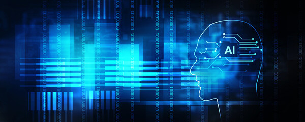 2d illustration Artificial Intelligence (AI) concept
