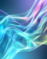 Obraz premium Colorful flowing fabric design for modern wallpaper or background. Wavy, soft and light visual effect with blue, pink and violet colors