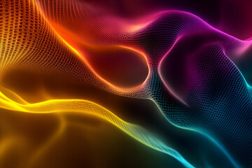Fototapeta premium Colorful network design forming abstract shapes. Ideal for technology backgrounds & illustrations of network technologies, connection or data flow