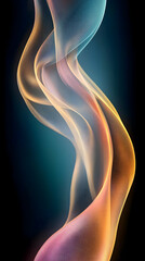 Obraz premium Colorful smoke twisting upwards on a dark background for artistic or spiritual use
