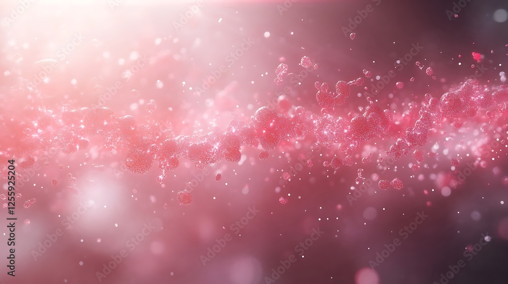 Poster a dreamy swirl of pink and red particles creates a mystical, ethereal background, perfect for design