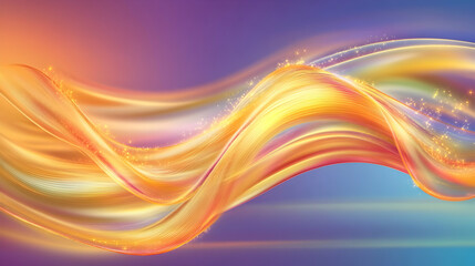 Obraz premium Dynamic, vibrant swirl of gold and orange energy with sparkle, suitable for backgrounds, banners, or website design