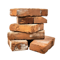 Obraz premium stack of bricks isolated on white background.