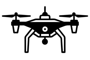Silhouette of a Drone with Camera 