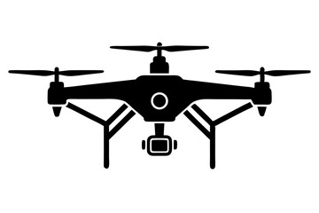 Silhouette of a Drone with Camera 