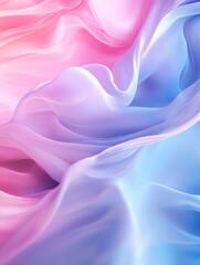 Obraz premium Pastel Dreamscape: Abstract Flowing Fabric with Pink and Blue Hues