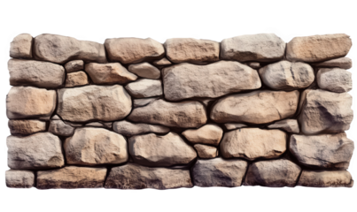 A stone wall piled up with stones