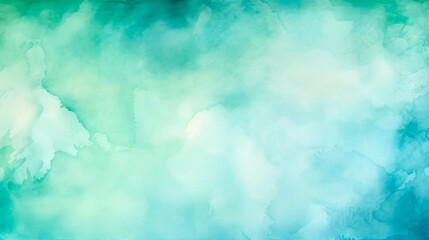 Fototapeta premium Blue Green Backgrounds - Watercolor Painting Texture with Abstract Design for Pastel Paper Banner or Website Background