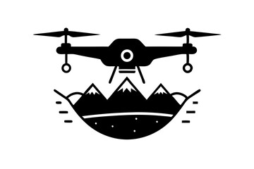 Drone Flying Over Mountains Illustration
