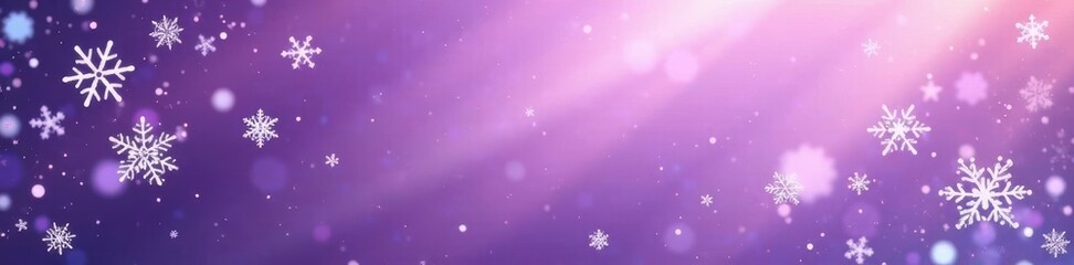 Intricate white snowflakes overlaying a soft, gradient purple background , purple background, abstract design, snowflake