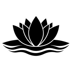 Silhouette of Lotus Flower vector illustration, lotus logo design for any business 