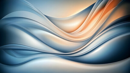 Obraz premium Swirling abstract waves in blue and orange, used as decorative element or modern background, creating smooth flowing shapes