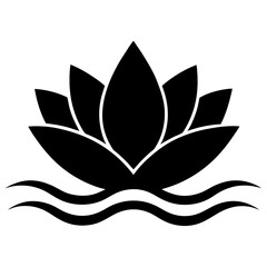 Silhouette of Lotus Flower vector illustration, lotus logo design for any business 
