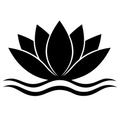 Silhouette of Lotus Flower vector illustration, lotus logo design for any business 