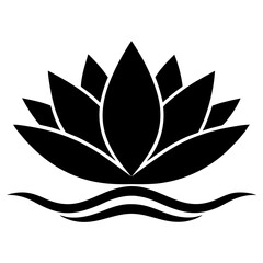 Silhouette of Lotus Flower vector illustration, lotus logo design for any business 