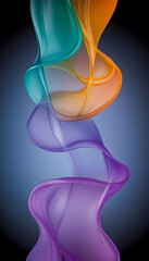 Naklejka premium Swirling color ribbon on abstract background with soft light. Decoration, design, art, templates, wallpapers and presentations