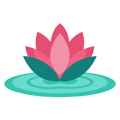 lotus flower vector illustration, lotus flat vector illustration 