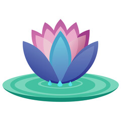 lotus flower vector illustration, lotus flat vector illustration 