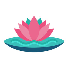 lotus flower vector illustration, lotus flat vector illustration 