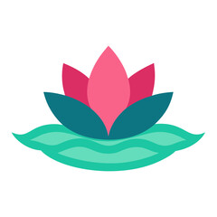 lotus flower vector illustration, lotus flat vector illustration 