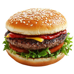 hamburger on a white background - PNG