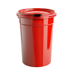 red trash can isolated on white - PNG