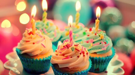 Vibrant Happy Birthday Strawberry Cake with Fresh Berries and Creamy Frosting