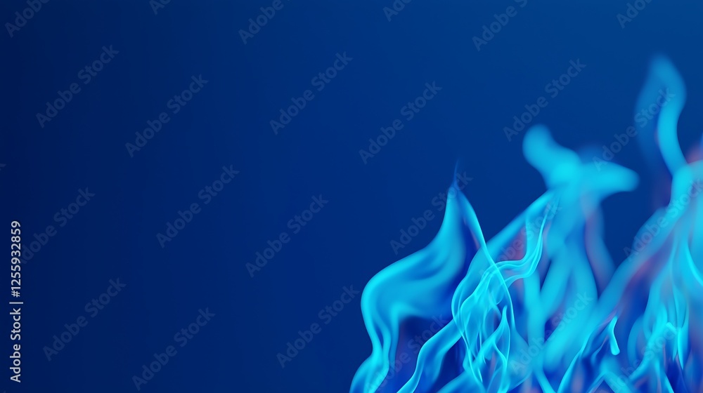Poster a vibrant blue flame dances against a deep blue background, creating a mesmerizing and dynamic visua