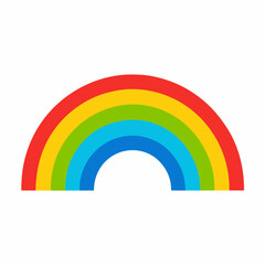 Obraz premium Vibrant Rainbow with Distinct Six-Band Colors , rainbow 2d flat vector illustration for kids coloring page 