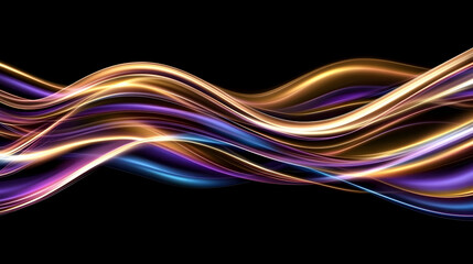 Abstract background with flowing light trails for technology, design, or presentations