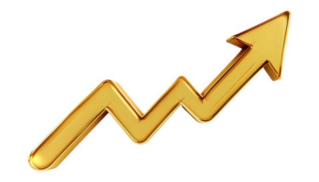  Gold Arrow Graph Soaring 