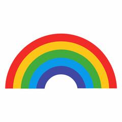 Obraz premium Vibrant Rainbow with Distinct Six-Band Colors , rainbow 2d flat vector illustration for kids coloring page 