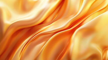 Obraz premium Soft Golden Silk Fabric Texture Flowing in Waves with Shimmering Light