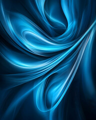 Obraz premium Abstract blue swirls, curving fluidly in a dark backdrop; for backgrounds, wallpapers, or creative projects