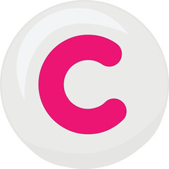 white alphabet bead vector illustration icon