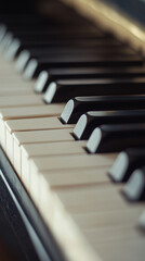 Close-Up of Piano Keys &ndash; Elegant Musical Instrument for Classical and Modern Music Themes