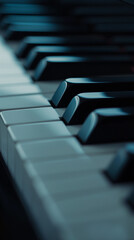 Obraz premium Close-Up of Piano Keys – Elegant Musical Instrument for Classical and Modern Music Themes