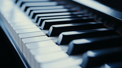 Close-Up of Piano Keys – Elegant Musical Instrument for Classical and Modern Music Themes
